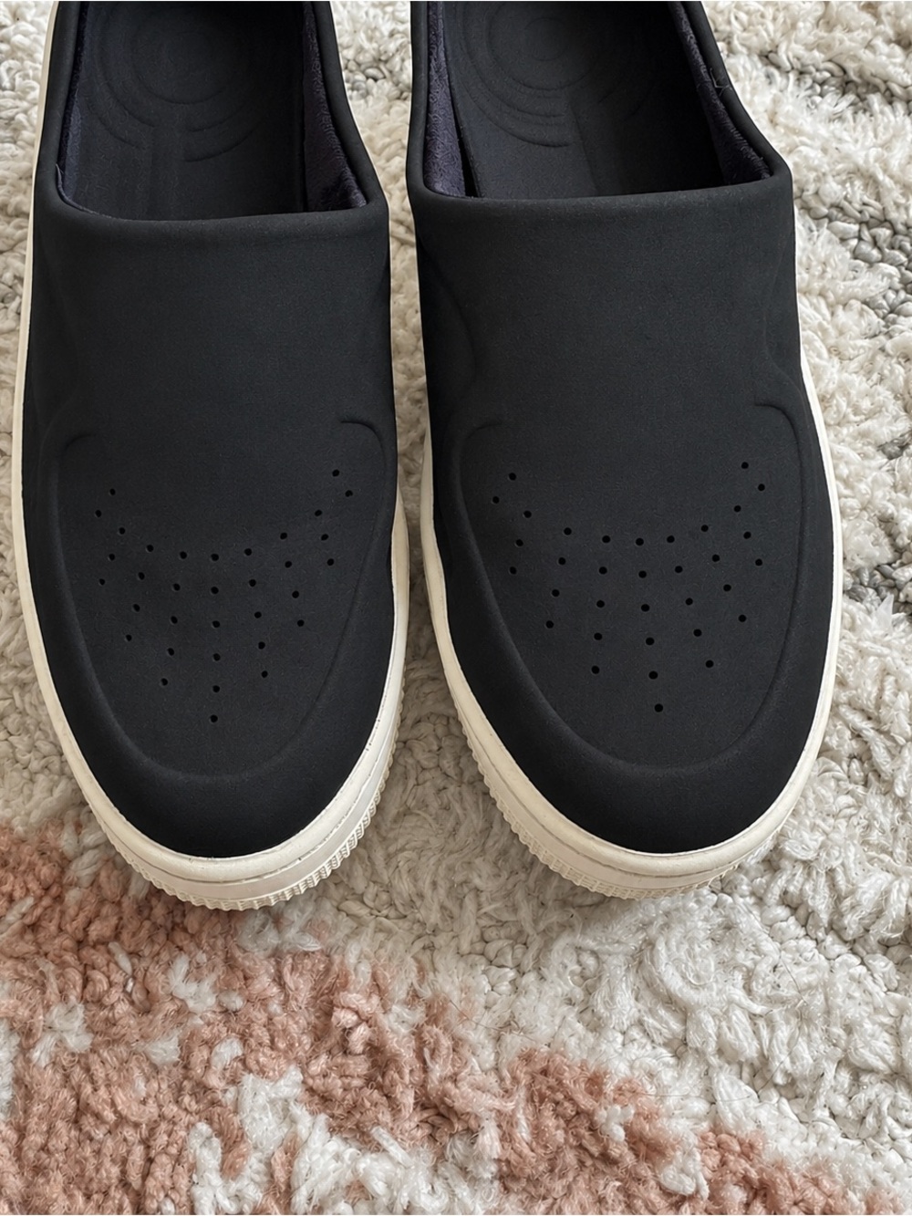 💜 Nike Black AIR FORCE 1 Lover Xx Slip-On Platform Black Mule Loafers White Sole - Picture 4 of 11